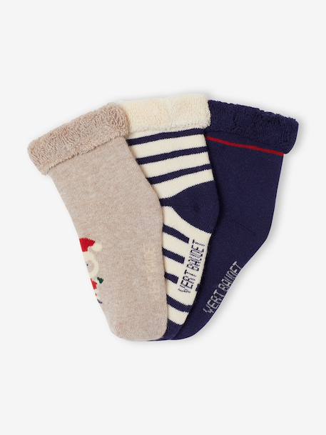 Set van 5 babysokken jongen marineblauw - vertbaudet enfant 