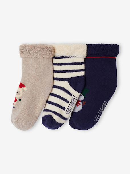Set van 5 babysokken jongen marineblauw - vertbaudet enfant 