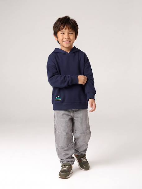Jongenshoodie gemêleerd rood+marineblauw - vertbaudet enfant 