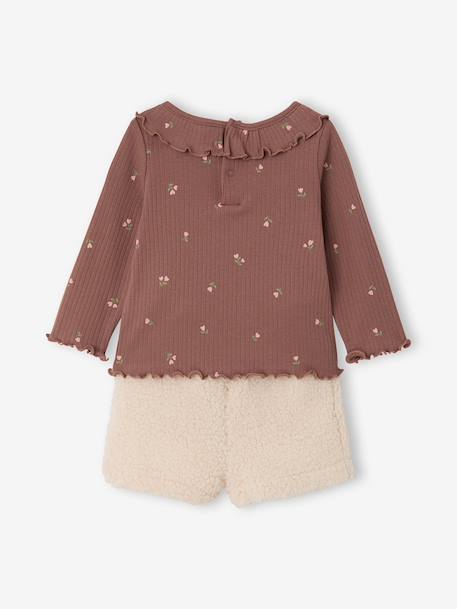Set babymeisje shirt en short chocoladebruin - vertbaudet enfant 
