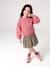 Robe bi-matière fille anthracite+écru+mauve+vert sauge - vertbaudet enfant 