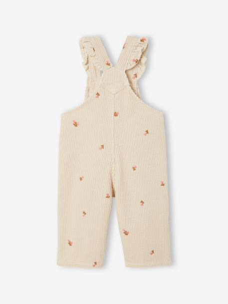 Baby tuinbroek van ribfluweel vanille - vertbaudet enfant 