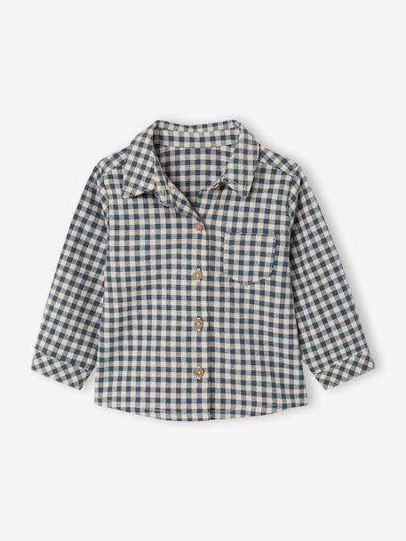 Babykledingset met tuinbroek en blouse olijf - vertbaudet enfant 
