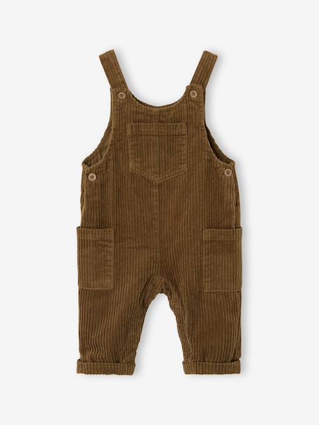 Babykledingset met tuinbroek en blouse olijf - vertbaudet enfant 
