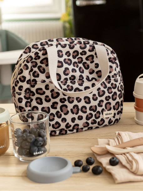 Sac repas isotherme beige imprimé+gris chiné - vertbaudet enfant 