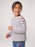 Meisjesshirt met strepen en lange mouwen marineblauw+snoepjesroze+zachtpaars - vertbaudet enfant 