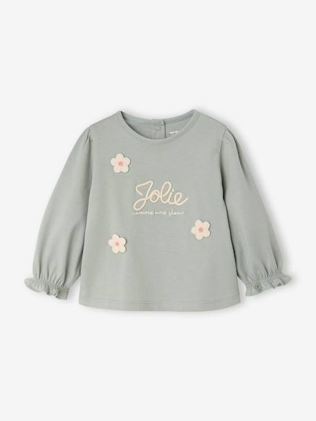 Babyshirt met lange mouwen ijsblauw - vertbaudet enfant 