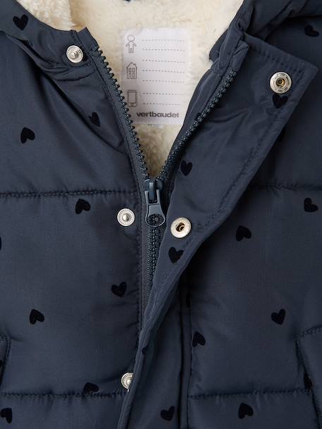Doudoune bébé fille à capuche bleu nuit - vertbaudet enfant 