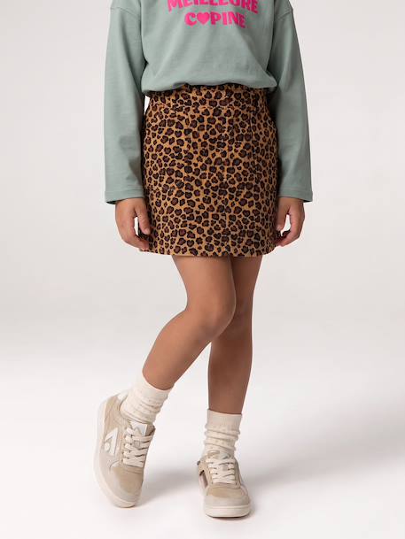 Jupe fille camel+marine+mauve - vertbaudet enfant 