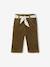 Wijde fluwelen broek met gebloede riem voor baby's beige+olijf+oudroze - vertbaudet enfant 