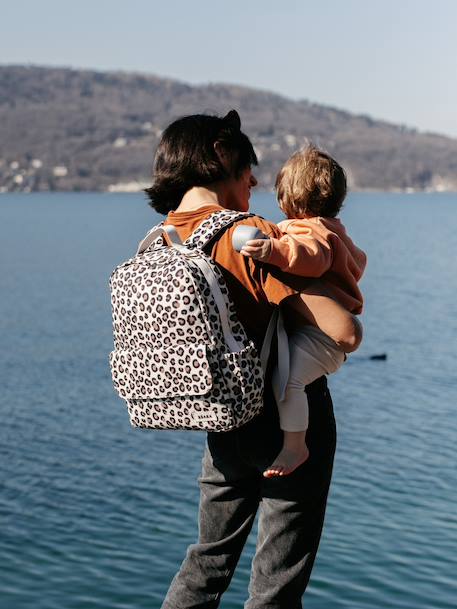 Luiertas rugzak Tokyo beige, bedrukt+bruin, bedrukt+jeansblauw+kaki+okergeel - vertbaudet enfant 