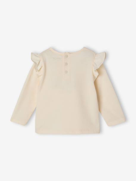 T-shirt met lange mouwen babymeisje ecru - vertbaudet enfant 