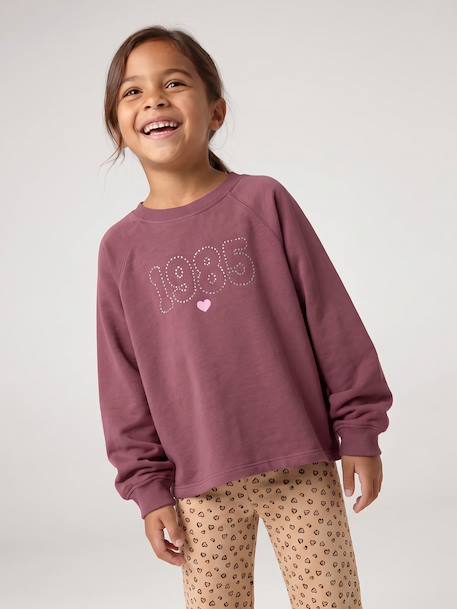 Meisjesshirt met studs inktblauw+pruim - vertbaudet enfant 