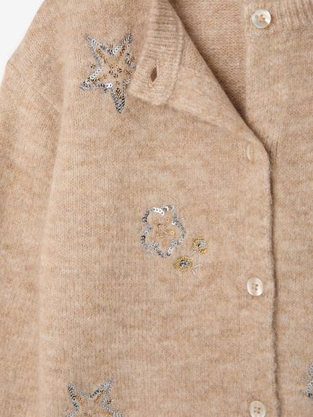Fijngebreid vest voor meisjes beige - vertbaudet enfant 