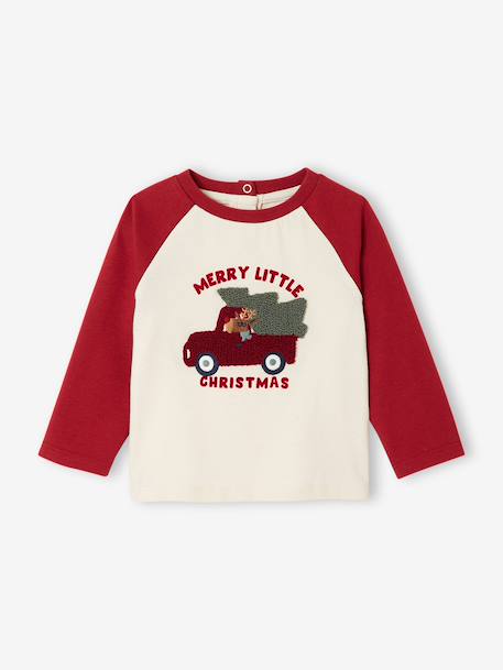Babyjongensshirt met kerstprint rood - vertbaudet enfant 