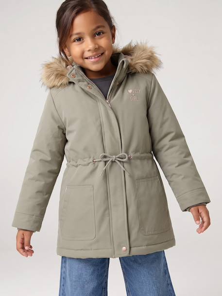 Parka fille 3 en 1 hiver à capuche DARK GREEN+kaki+noir+PURPLE DARK+sauge - vertbaudet enfant 