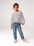 Meisjesshirt met strepen en lange mouwen marineblauw+snoepjesroze+zachtpaars - vertbaudet enfant 