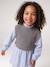 Robe-chemise fille effet 2 en 1 écru+gris chiné+marine - vertbaudet enfant 