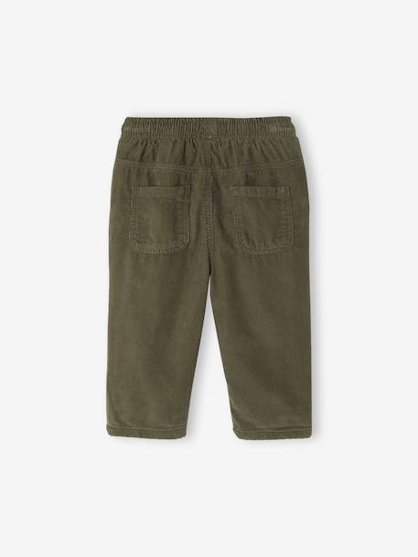Babybroek jongen van ribfluweel kaki+marineblauw - vertbaudet enfant 