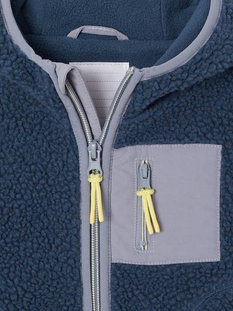 Baby jongens sherpajack met capuchon blauw - vertbaudet enfant 