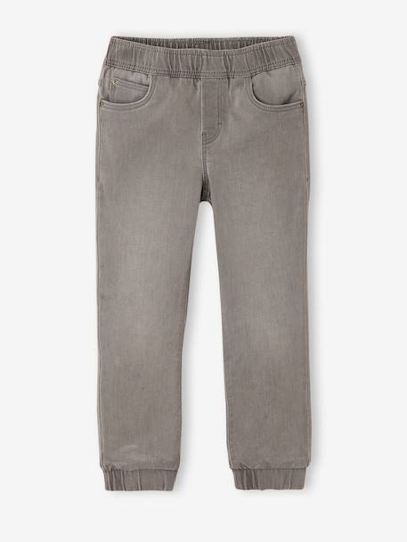 Joggingjeans jongen lichtgrijs denim - vertbaudet enfant 
