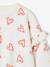 Kersttrui met glitterhartjes en mouwen met ruches voor meisjes ecru+roze (poederkleur) - vertbaudet enfant 