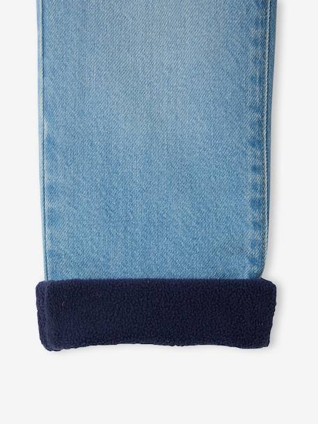 Wijde jeans met fleecevoering jongen double stone - vertbaudet enfant 