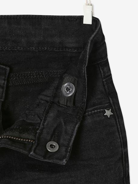Jean slim MorphologiK 'waterless' fille tour de hanches LARGE denim black - vertbaudet enfant 