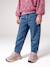 Jean balloon fille bleu moyen+denim bleached - vertbaudet enfant 