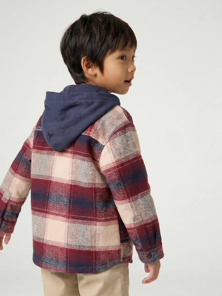 Overhemd met capuchon voor jongens bordeauxrood - vertbaudet enfant 