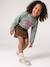 T-shirt manches longues fille encre+rose pâle+vert - vertbaudet enfant 