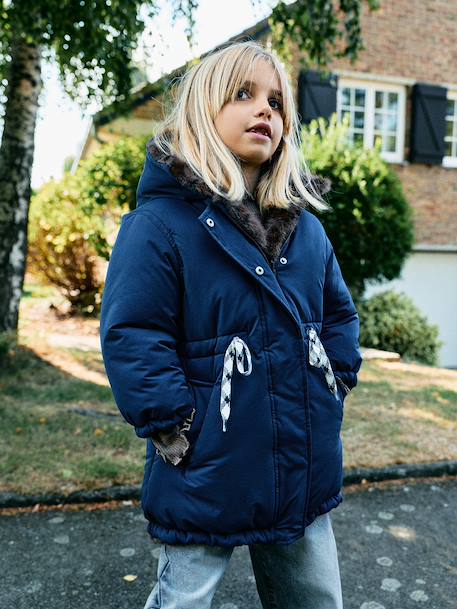 Parka réversible enfant fille kaki+marine - vertbaudet enfant 
