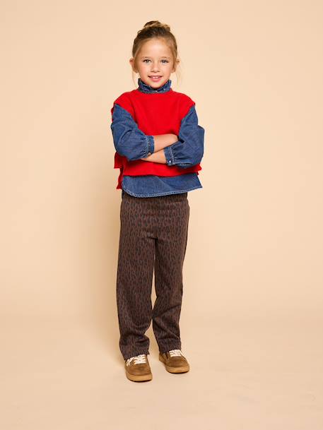 Jacquard meisjesbroek chocoladebruin - vertbaudet enfant 