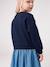 Meisjesjurk met lange mouwen ecru+marineblauw - vertbaudet enfant 