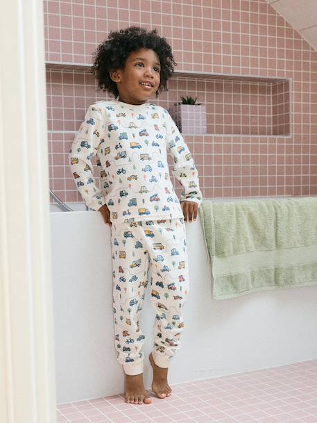 Set van 2 velours jongenspyjama's groen - vertbaudet enfant 