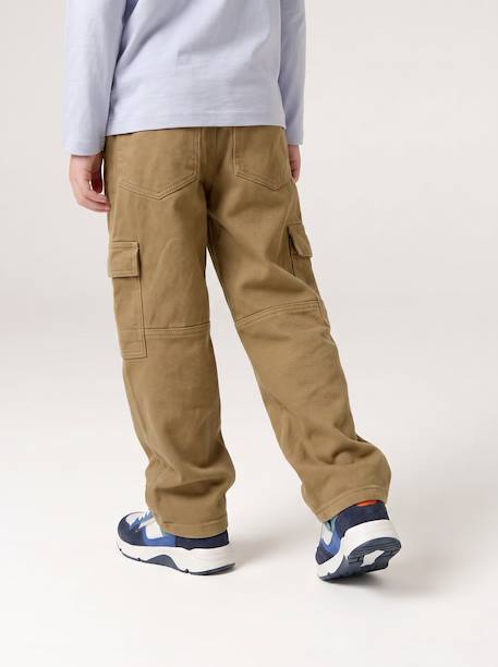 Pantalon battle garçon bleu jean+olive - vertbaudet enfant 