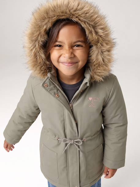 Parka fille 3 en 1 hiver à capuche DARK GREEN+kaki+noir+PURPLE DARK+sauge - vertbaudet enfant 