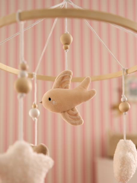Mobile musical en bois et rotin beige - vertbaudet enfant 