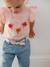 T-shirt met bloemen in reliëf baby grijsroze+vanille - vertbaudet enfant 