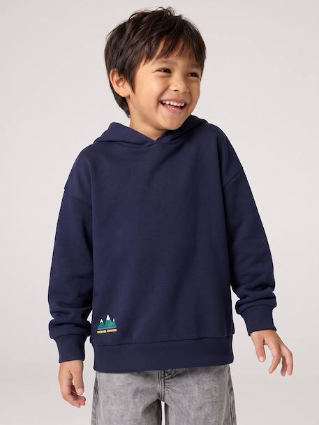 Jongenshoodie gemêleerd rood+marineblauw - vertbaudet enfant 