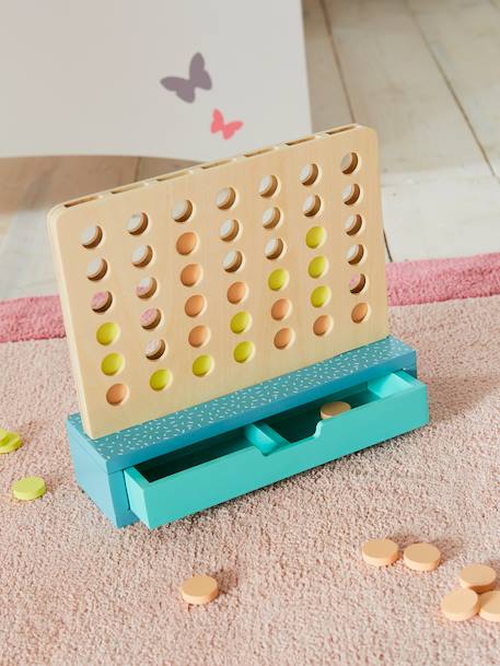 Houten gezelschapspel 4 op een rij! meerkleurig - vertbaudet enfant 