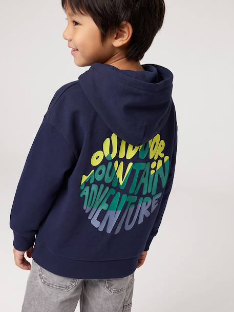 Jongenshoodie gemêleerd rood+marineblauw - vertbaudet enfant 
