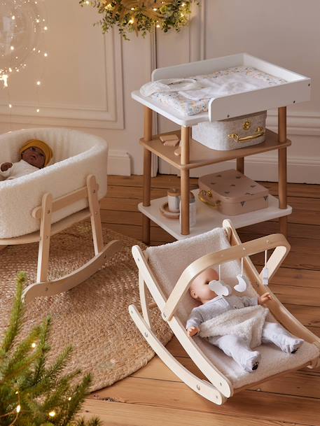 Transat pour poupon en bois FSC® et sherpa bois - vertbaudet enfant 