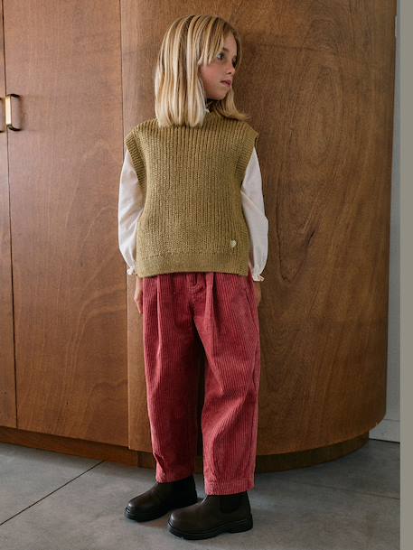 Ballonbroek voor meisjes oudroze - vertbaudet enfant 