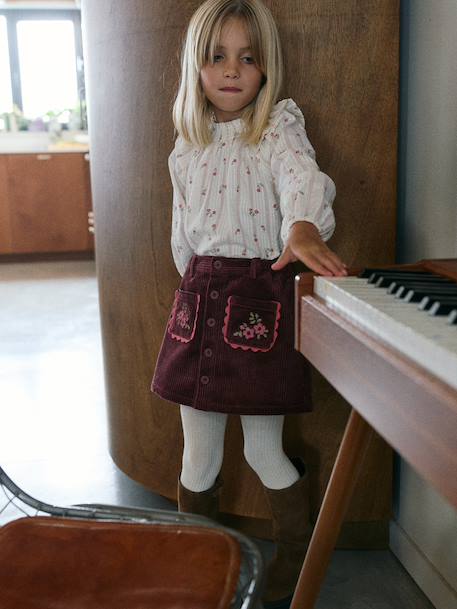 Jupe courte fille prune - vertbaudet enfant 