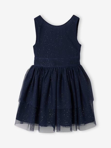 Jurk met vestje voor meisjes marineblauw - vertbaudet enfant 