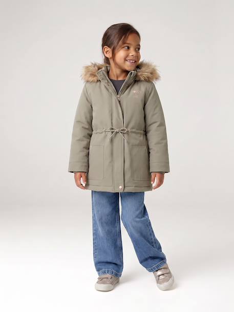 Parka fille 3 en 1 hiver à capuche DARK GREEN+kaki+noir+PURPLE DARK+sauge - vertbaudet enfant 