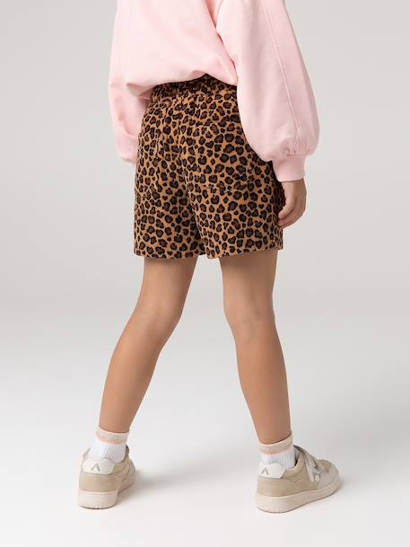 Short en velours forme paperbag fille bleu canard+camel+cannelle+chocolat+gris+mauve - vertbaudet enfant 