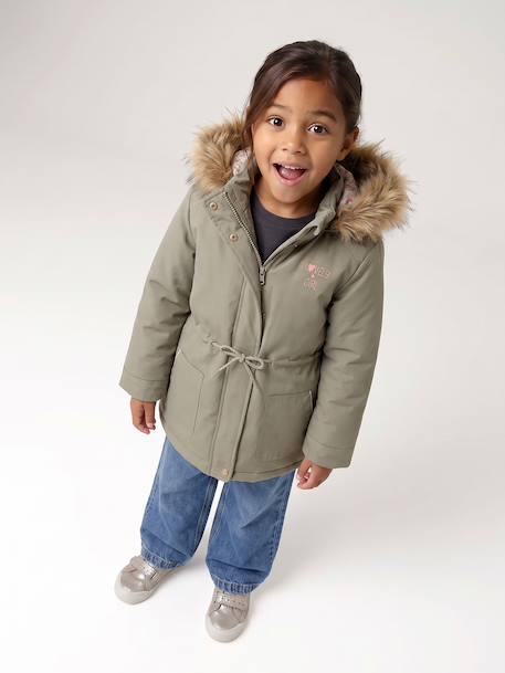 Parka fille 3 en 1 hiver à capuche DARK GREEN+kaki+noir+PURPLE DARK+sauge - vertbaudet enfant 