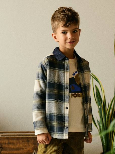 Chemise manches longues enfant garçon marine - vertbaudet enfant 